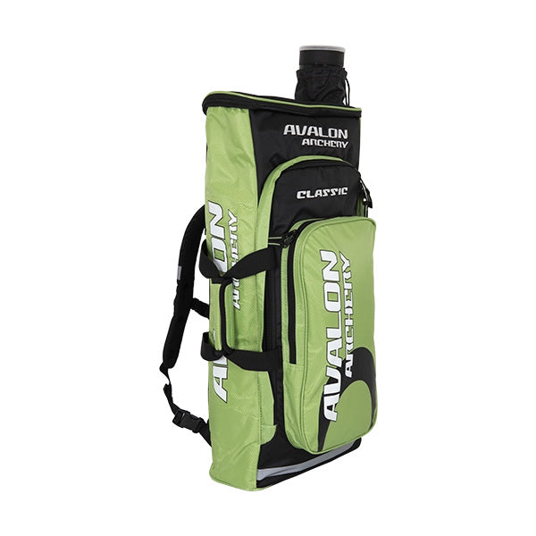 Photo of Avalon classic recurve backpack in the colour green.