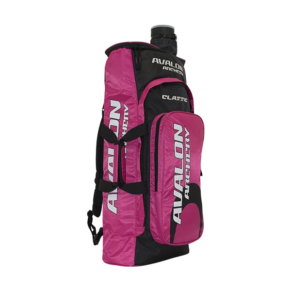 Photo of Avalon classic recurve backpack in the colour pink.