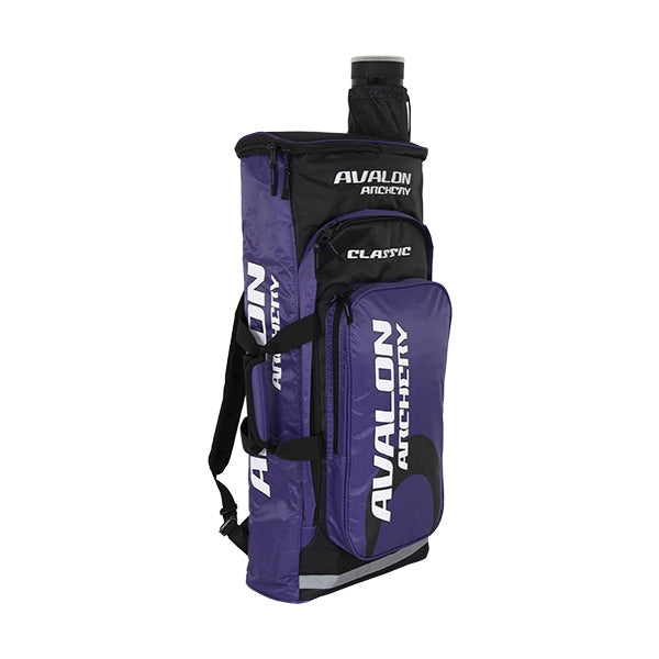 Photo of Avalon classic recurve backpack in the colour purple.