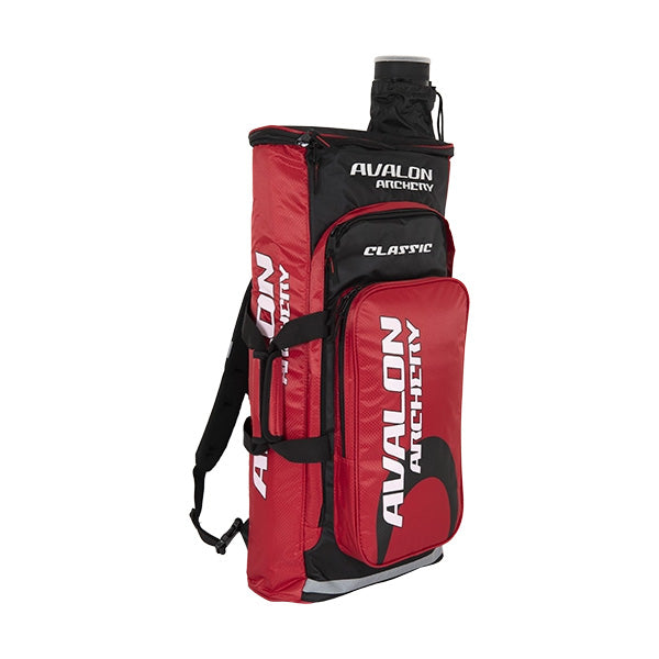Photo of Avalon classic recurve backpack in the colour red.