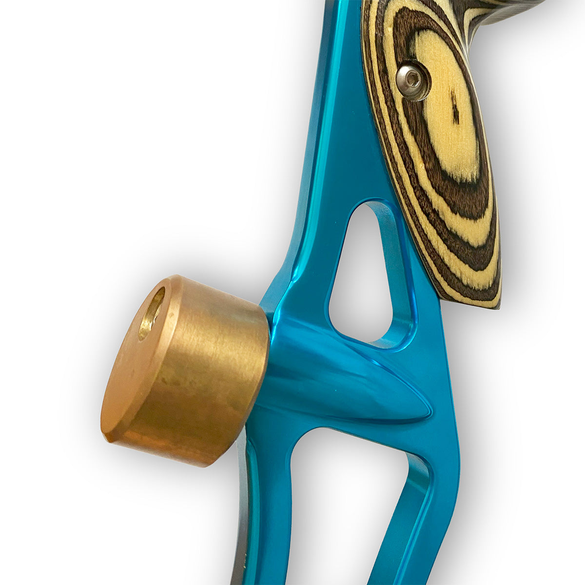 Photo of barebow weight on a bow.