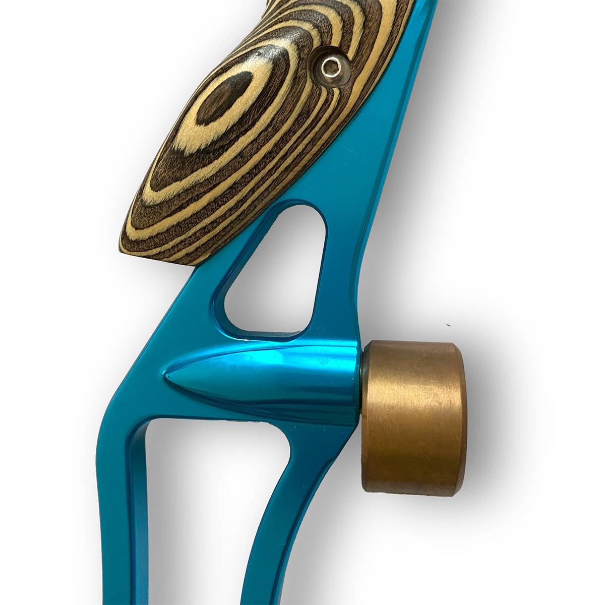 Photo of barebow weight on a bow.