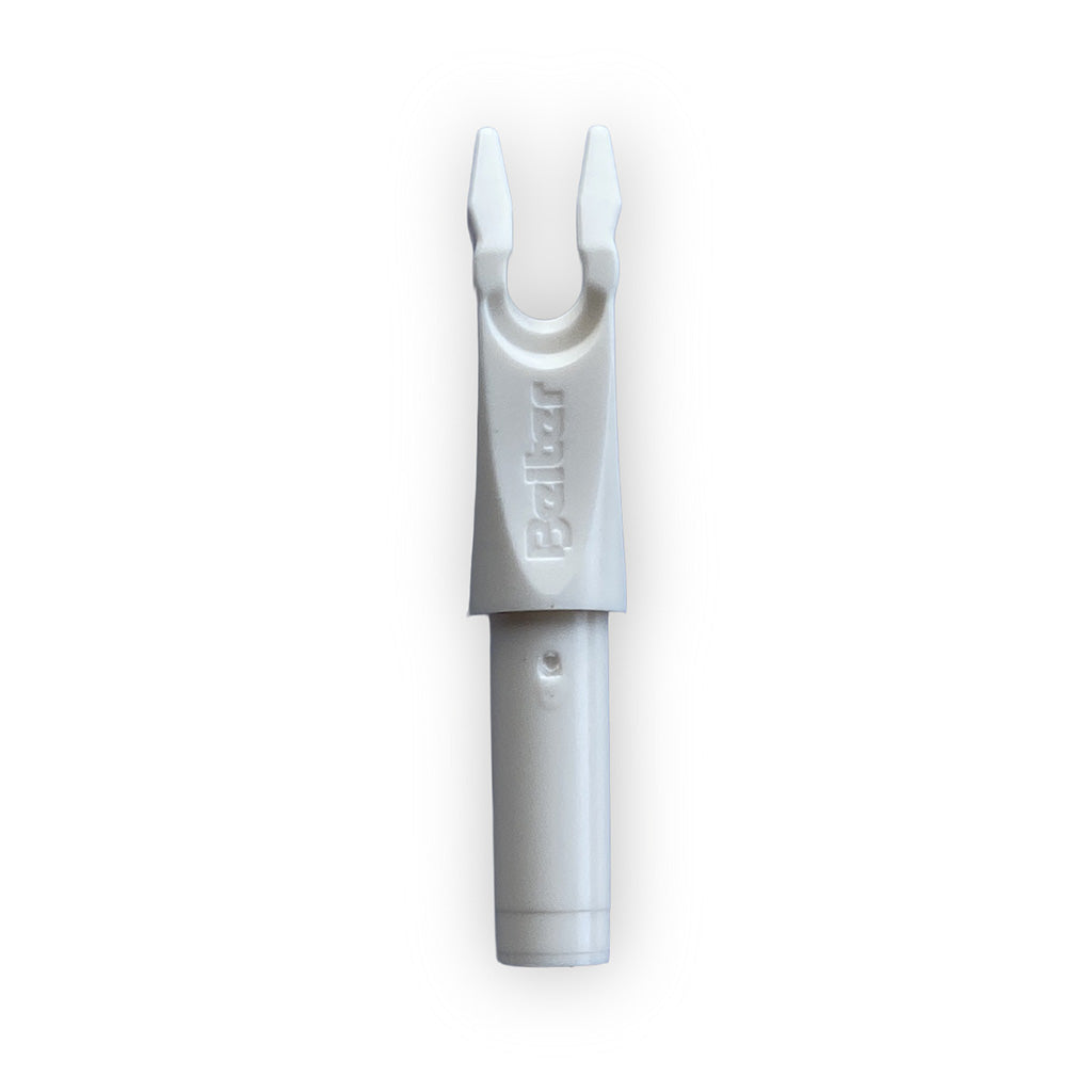 Photo of opaque white Beiter Insert Nock.