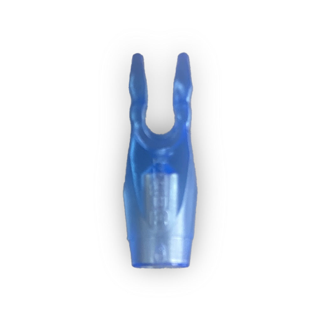 Photo of blue transparent beiter pin nock size 1.