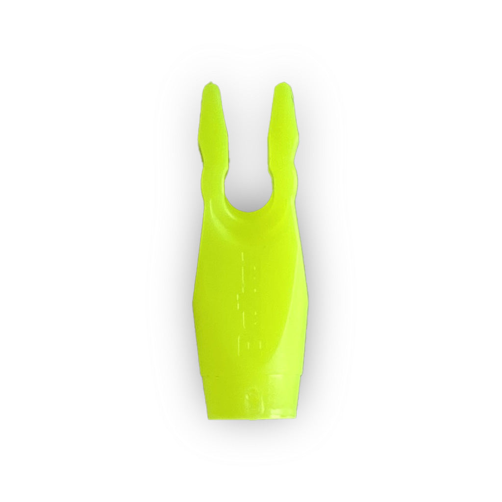 Photo of fluoro-yellow opaque beiter pin nock size 1.