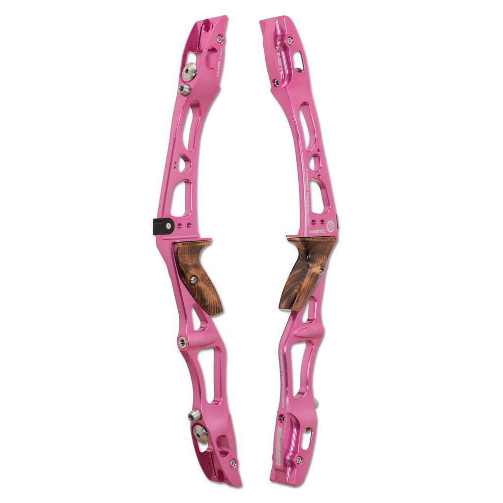 Photo of Kinetic Ember riser in colour pink. There are two images of the riser. One viewed from the left hand side and the other from the right hand side.