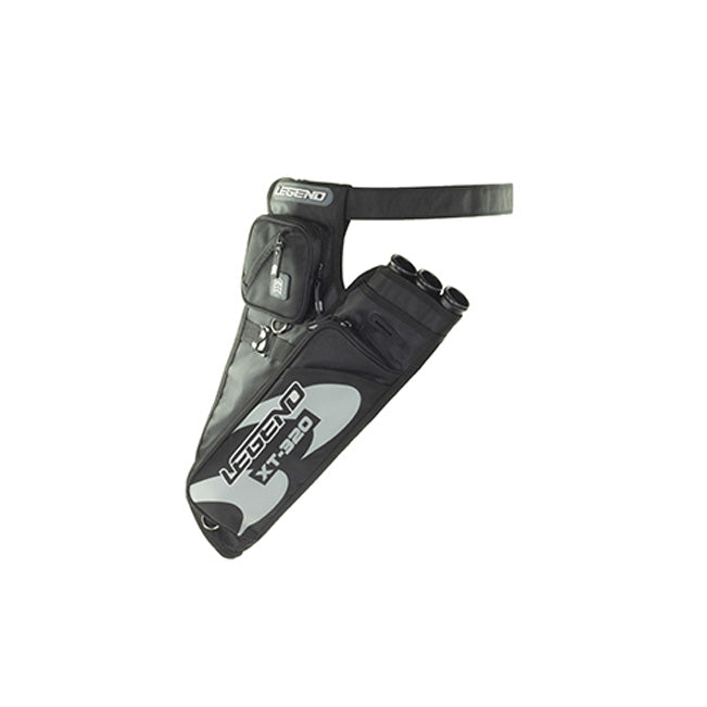 Photo of black Legend XT 320 Hip Quiver on a white background.