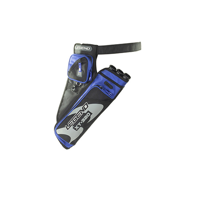 Photo of blue Legend XT 320 Hip Quiver on a white background.