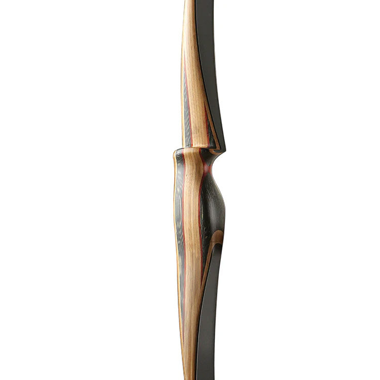 Photo of the ledge of an Old Mountain Edge Pro Longbow on a white background.