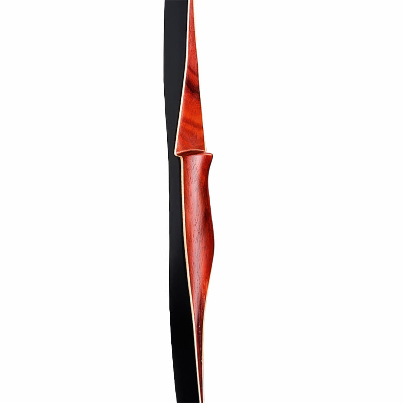 Close-up photo of handle and shelf of Ragim Wolf longbow.