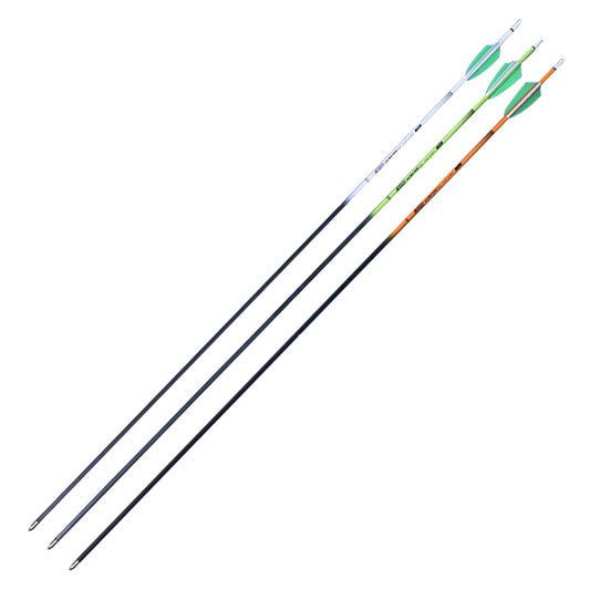 Photo of three Shocq Inceptor carbon arrows.