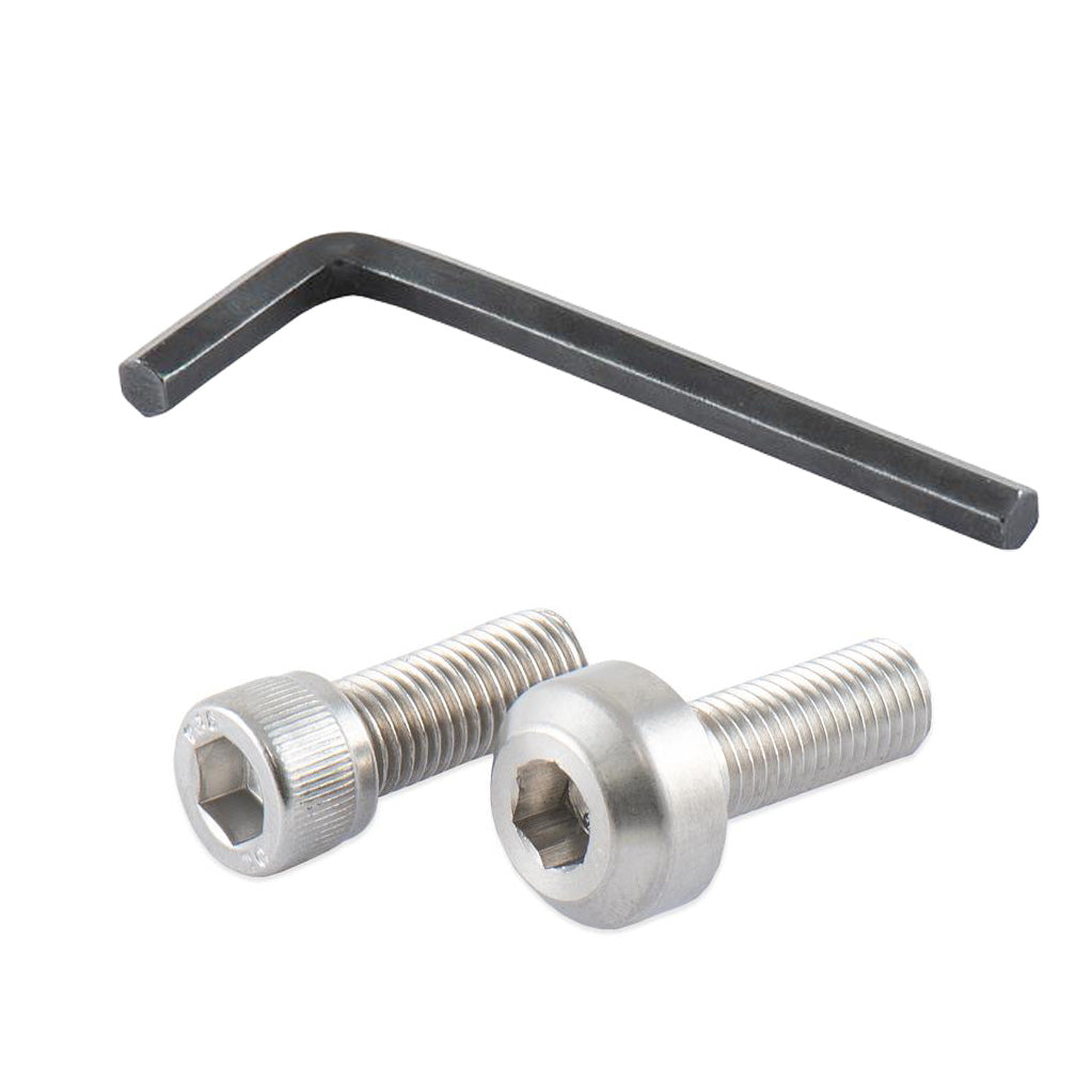 Photo of hex key and screws that come with the Tec Maxx Dual Adjustable V-bar on a white background.