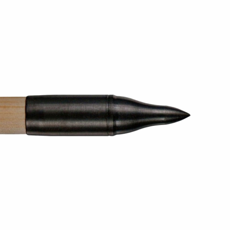 Photo of Top Hat burnished steel field point on a white background.