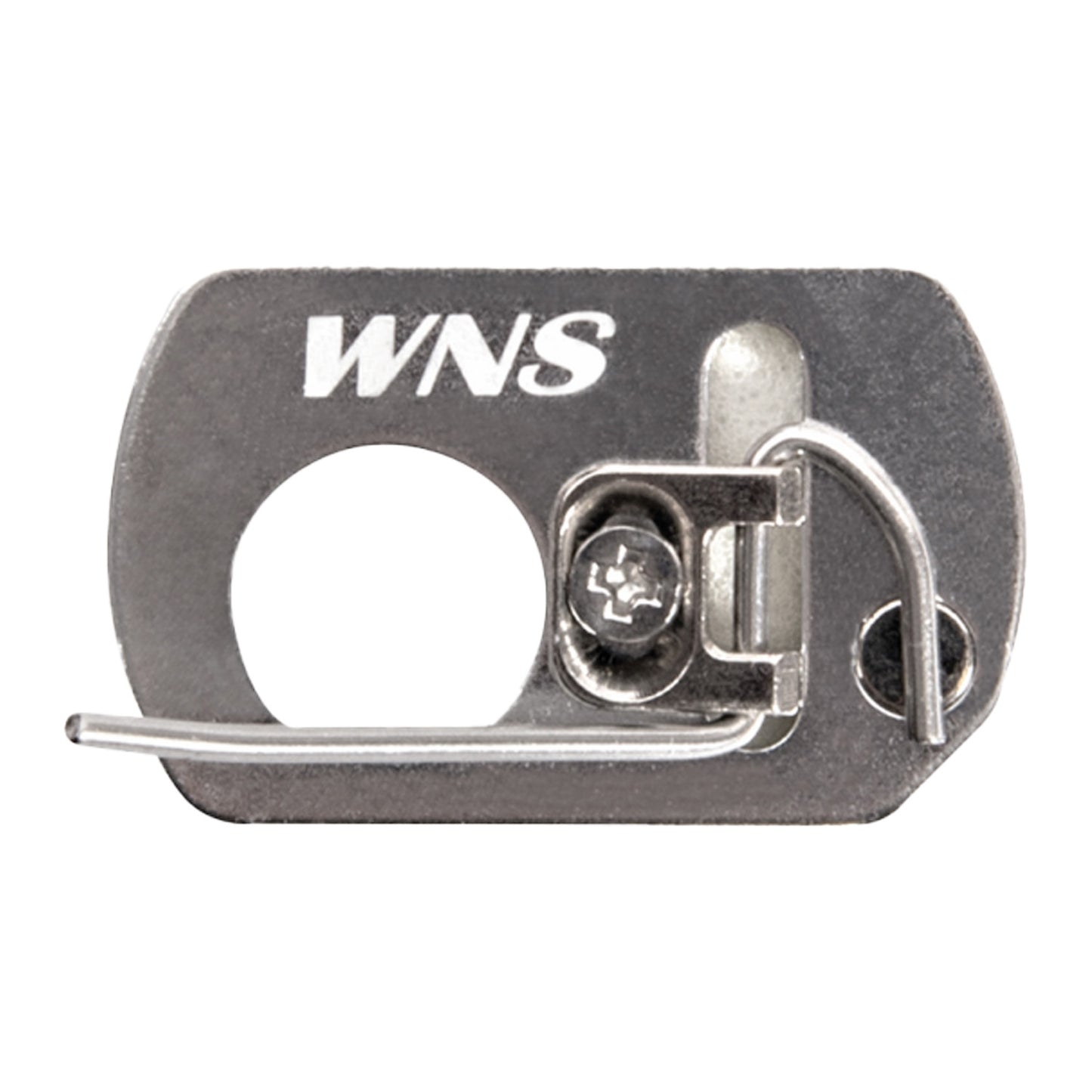 Photo of silver WNS S RE Arrow Rest on a white background.