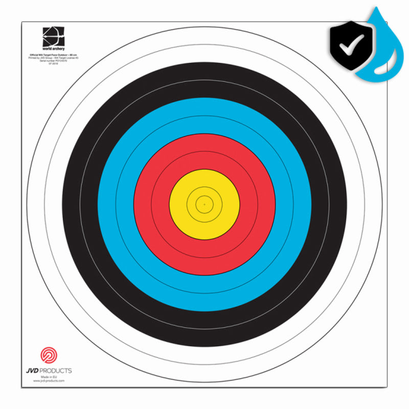 Photo of 80cm 10 ring target face for archery.