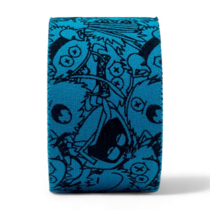 Photo of blue patterned finger tape roll with 8BPlus brand logo on a white background.