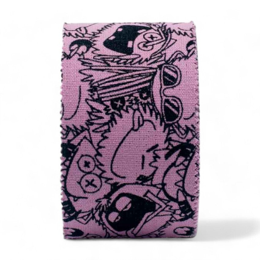 Photo of purple patterned finger tape roll with 8BPlus brand logo on a white background.