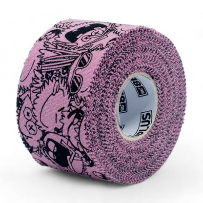 Photo of purple patterned finger tape roll with 8BPlus brand logo on a white background.