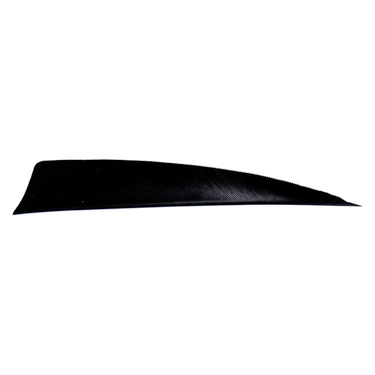Avalon shield cut feather in black on a white background.