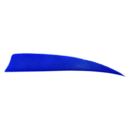 Avalon shield cut feather in blue on a white background.