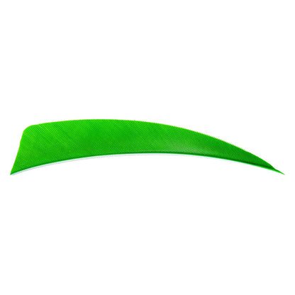 Avalon shield cut feather in green on a white background.