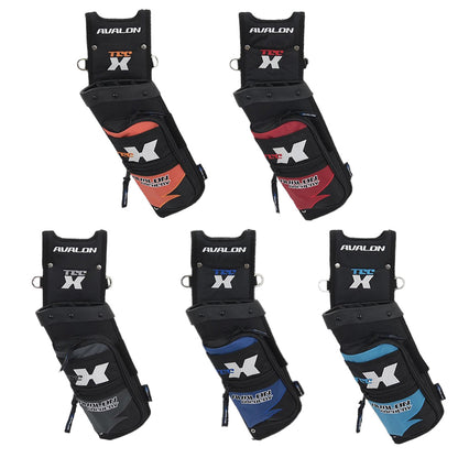 Photo of Avalon tecX field quivers in the five colours we stock.