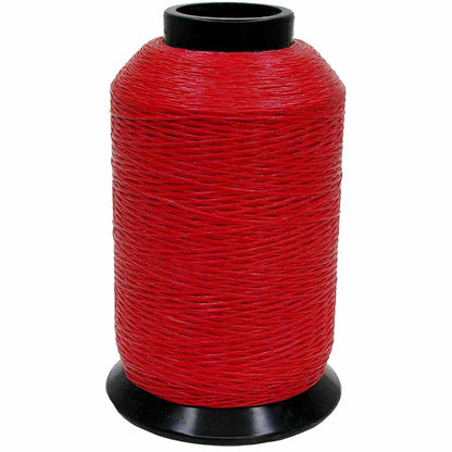 Red colour sample for roll of BCY 652 string material.
