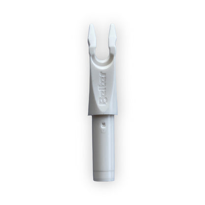 Photo of opaque white Beiter Insert Nock.