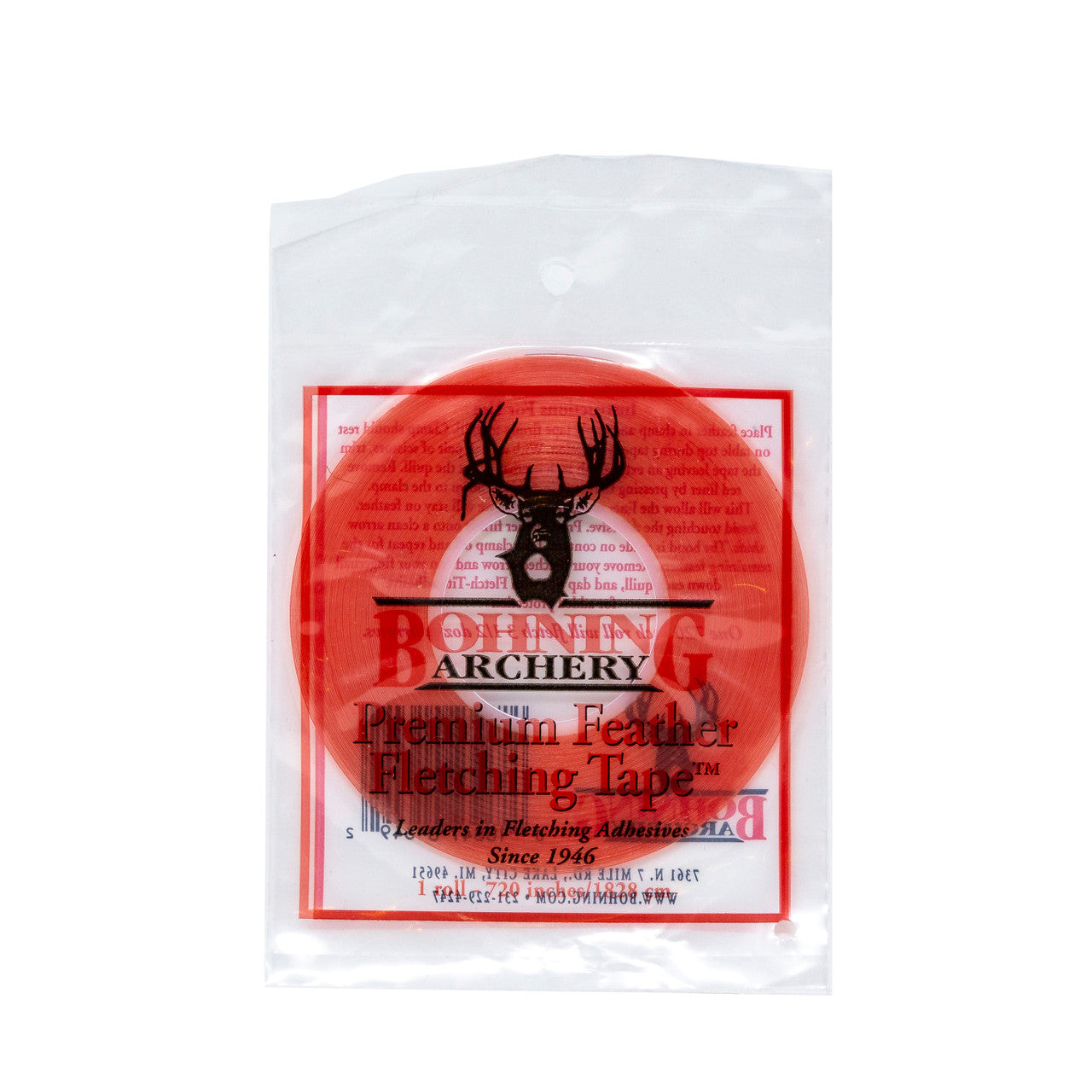Photo of Bohning Archery Premium Feather Fletching Tape packaging on a white background