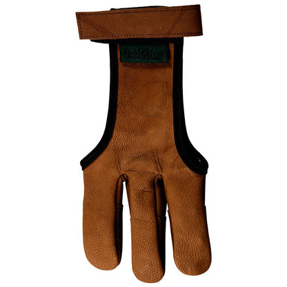 Photo of back of russet buck trail traditional archery glove.