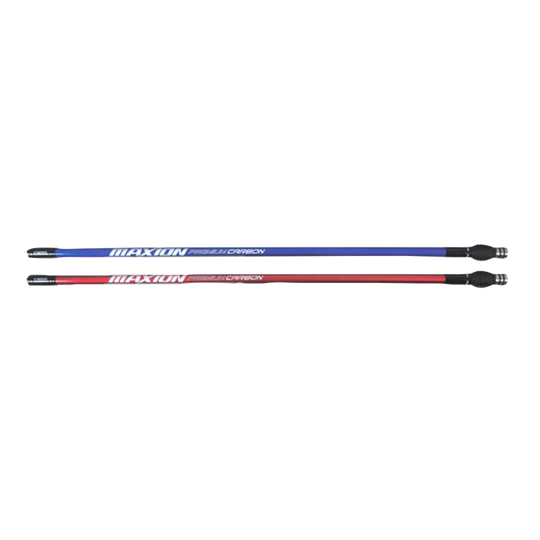 Photo of two Cartel stabilizer long rods, 30" long.  One is red and one is blue.
