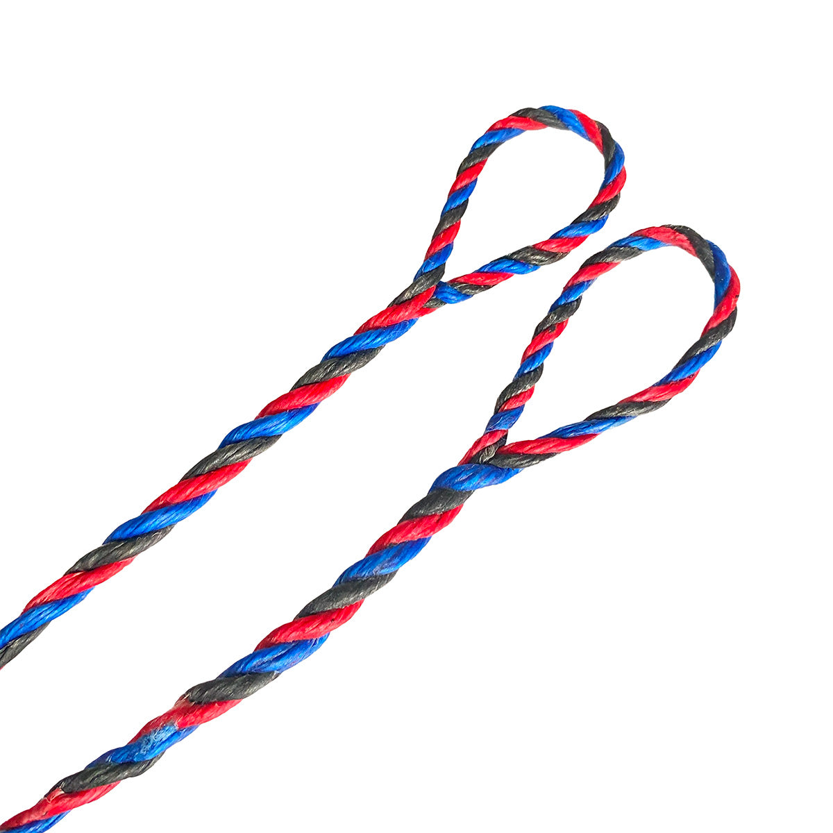 Photo of custom flemish twist bow string end loops.