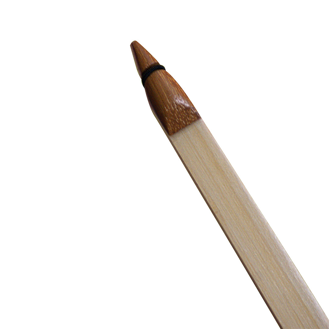 Photo of tip of Eagle Bamboo longbow.
