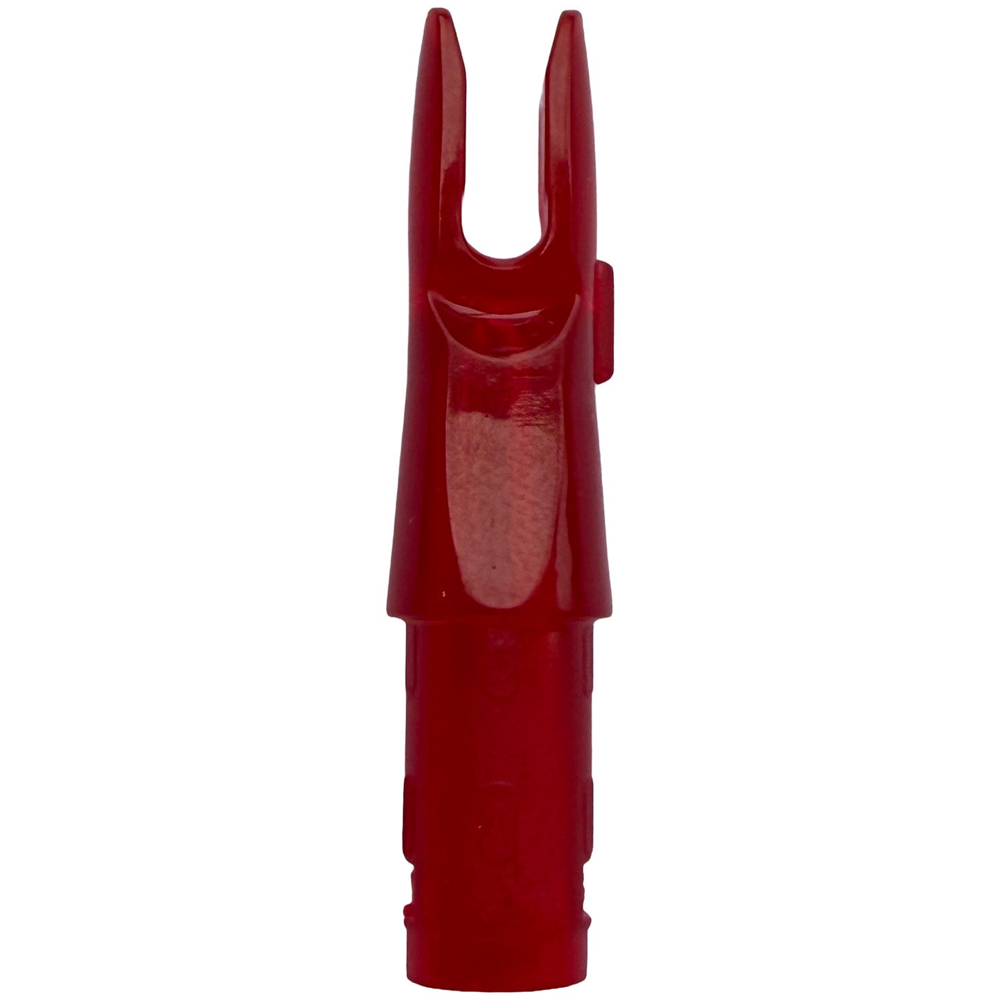 Photo of red Easton 3D Super Nocks for archery in plastic on a white background