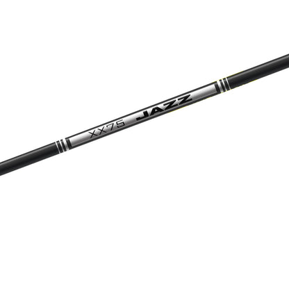 Photo of part of an Easton Jazz arrow shaft.  This one is black.