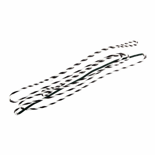 Photo of Flex Flemish Twist Bow string.  It is made from 18 strands of black and white D97 thread.