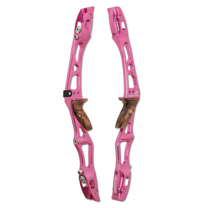 Photo of Kinetic Ember riser in colour pink.  There are two images of the riser.  One viewed from the left hand side and the other from the right hand side.