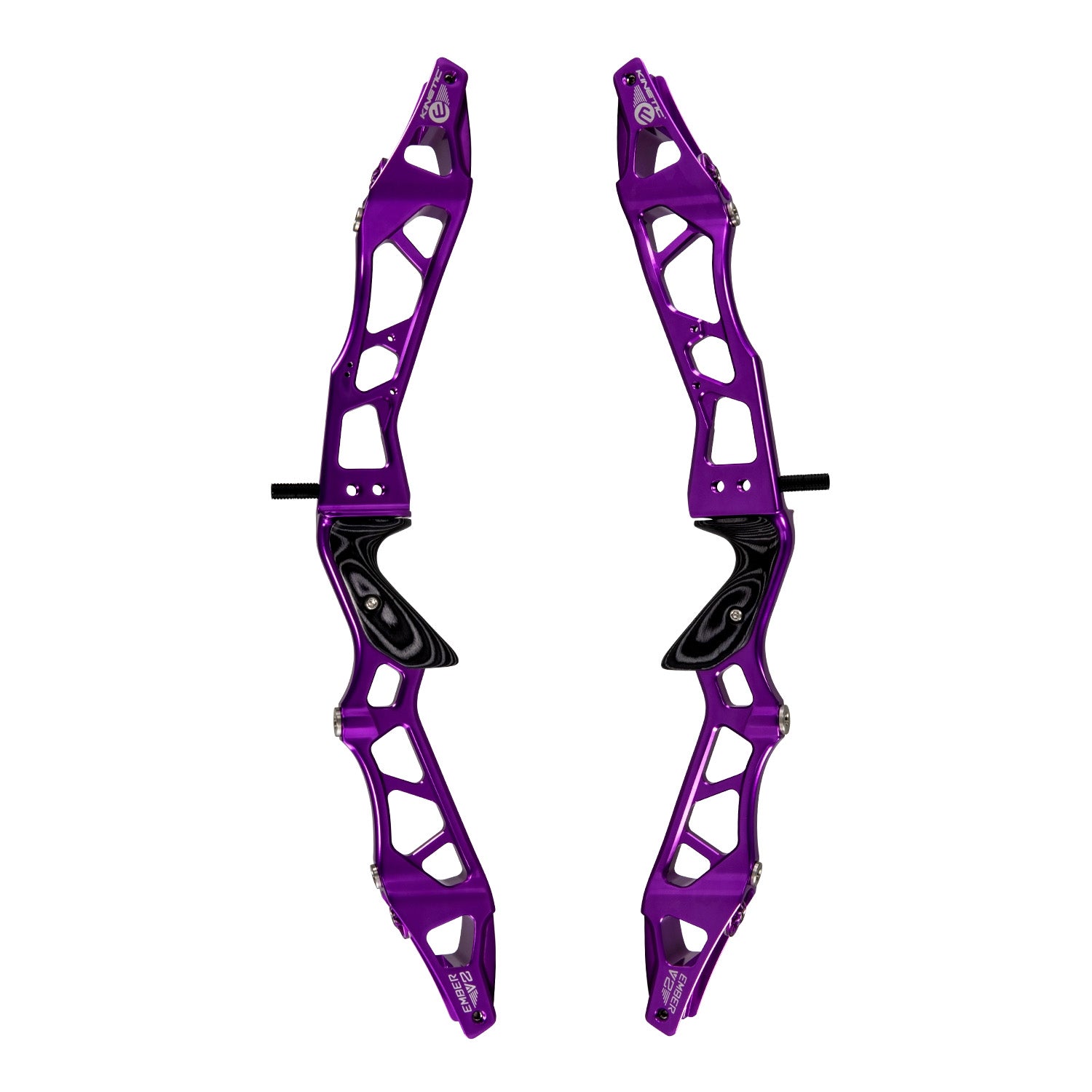 Photo of two Kinetic Ember V2 risers.  One shown from the left and one from the right hand side.