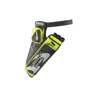 Photo of green Legend XT 320 Hip Quiver on a white background.