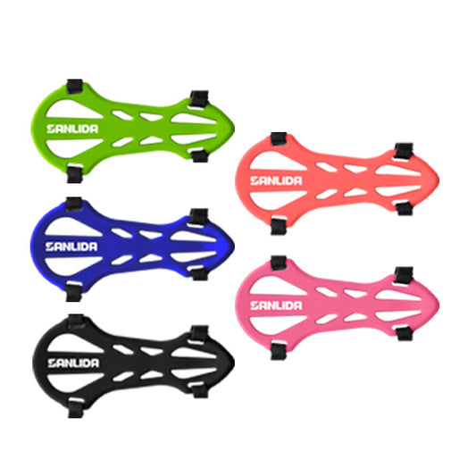 Photo of 5 Sanlida x8 armguards in each of the available colours.