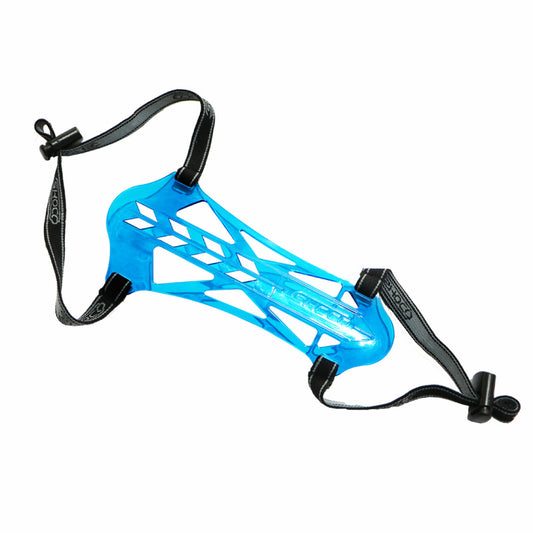 Photo of Shocq Flexguard Armguard in blue.