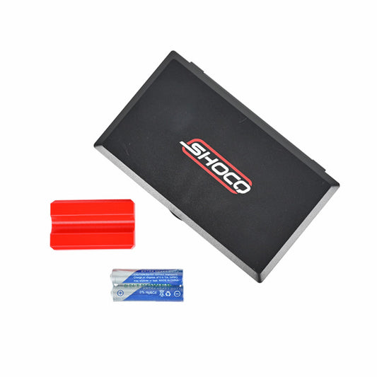 Photo of Shocq Digital Grain Scale with lid closed and batteries next to it.