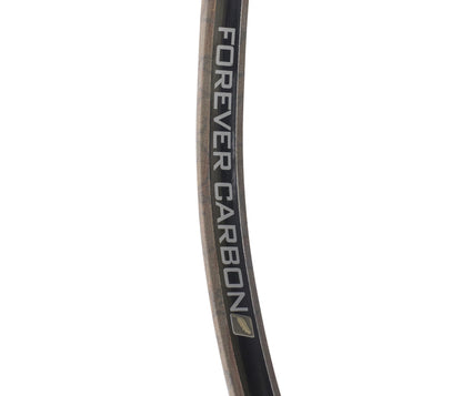 Photo of the label on the White Feather Forever Carbon Horsebow.