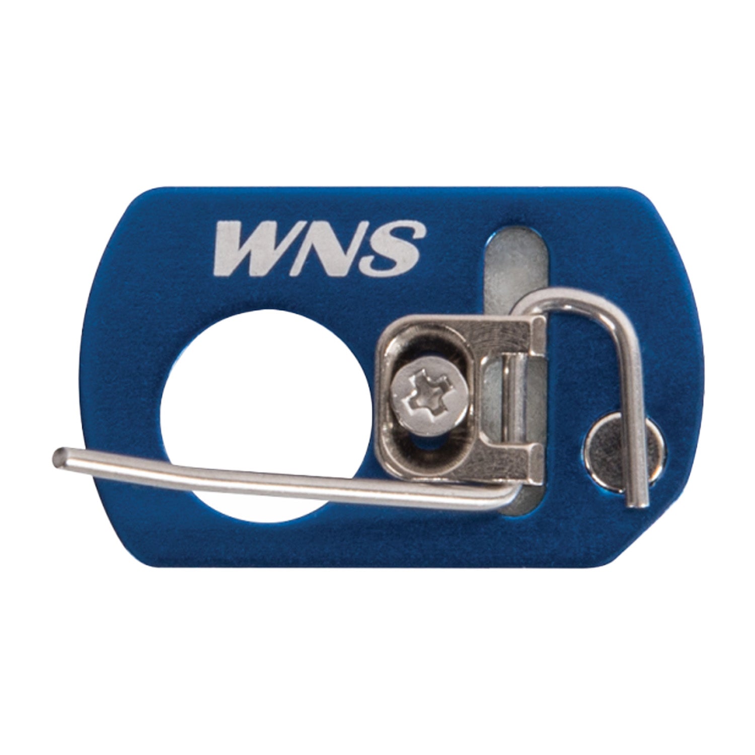 Photo of blue WNS S RE Arrow Rest on a white background.