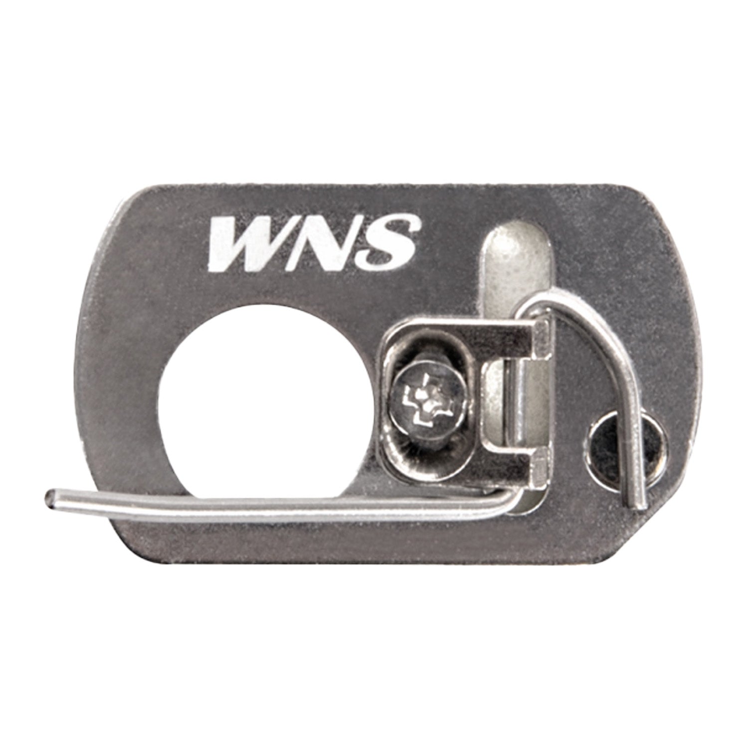 Photo of silver WNS S RE Arrow Rest on a white background.