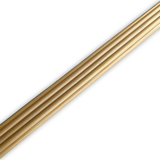 Photo of bundle of wooden arrow shafts.  The wood is Port Orford Cedar from Rose City.